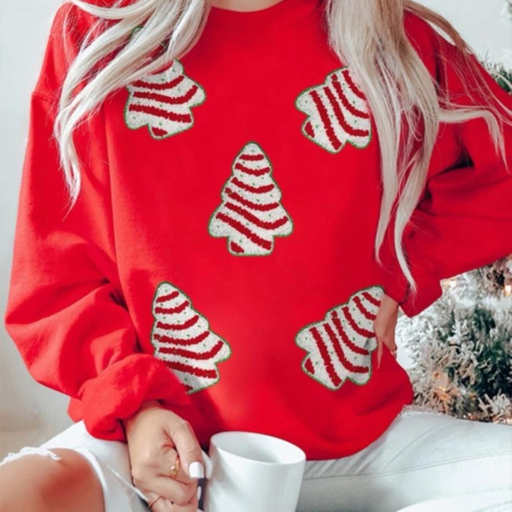 Festive Red Christmas Tree Sweater